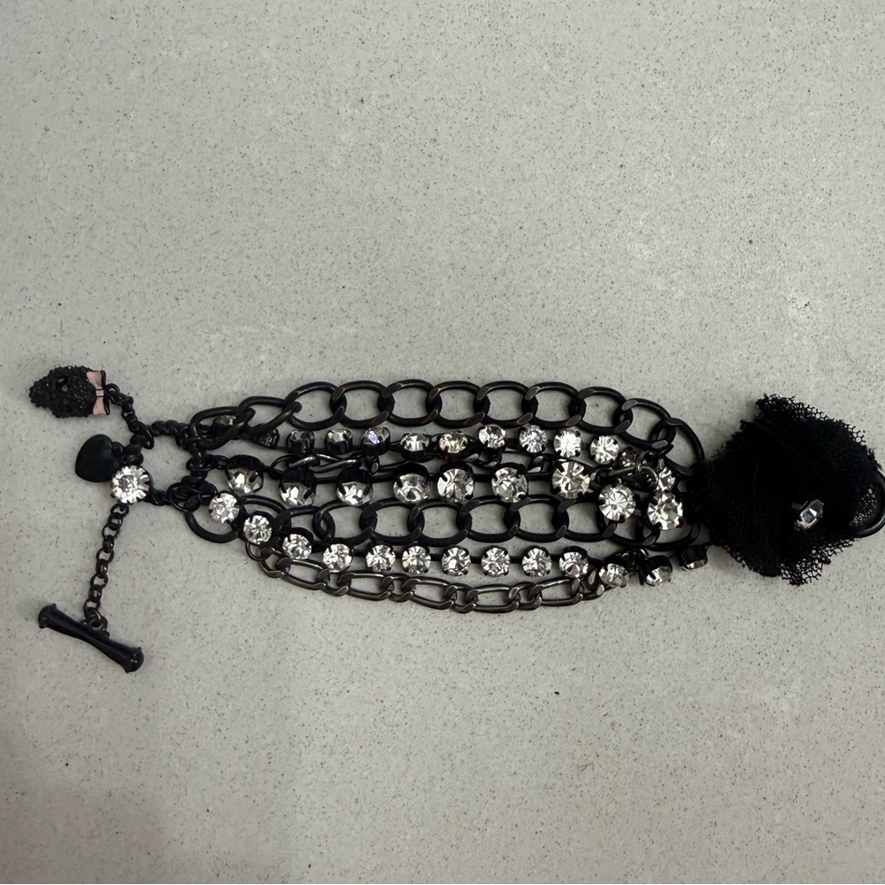 Betsey Johnson Black and Silver Bracelet